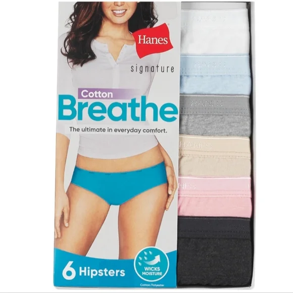 Hanes 6 Pack Hipsters - Picture 4 of 5